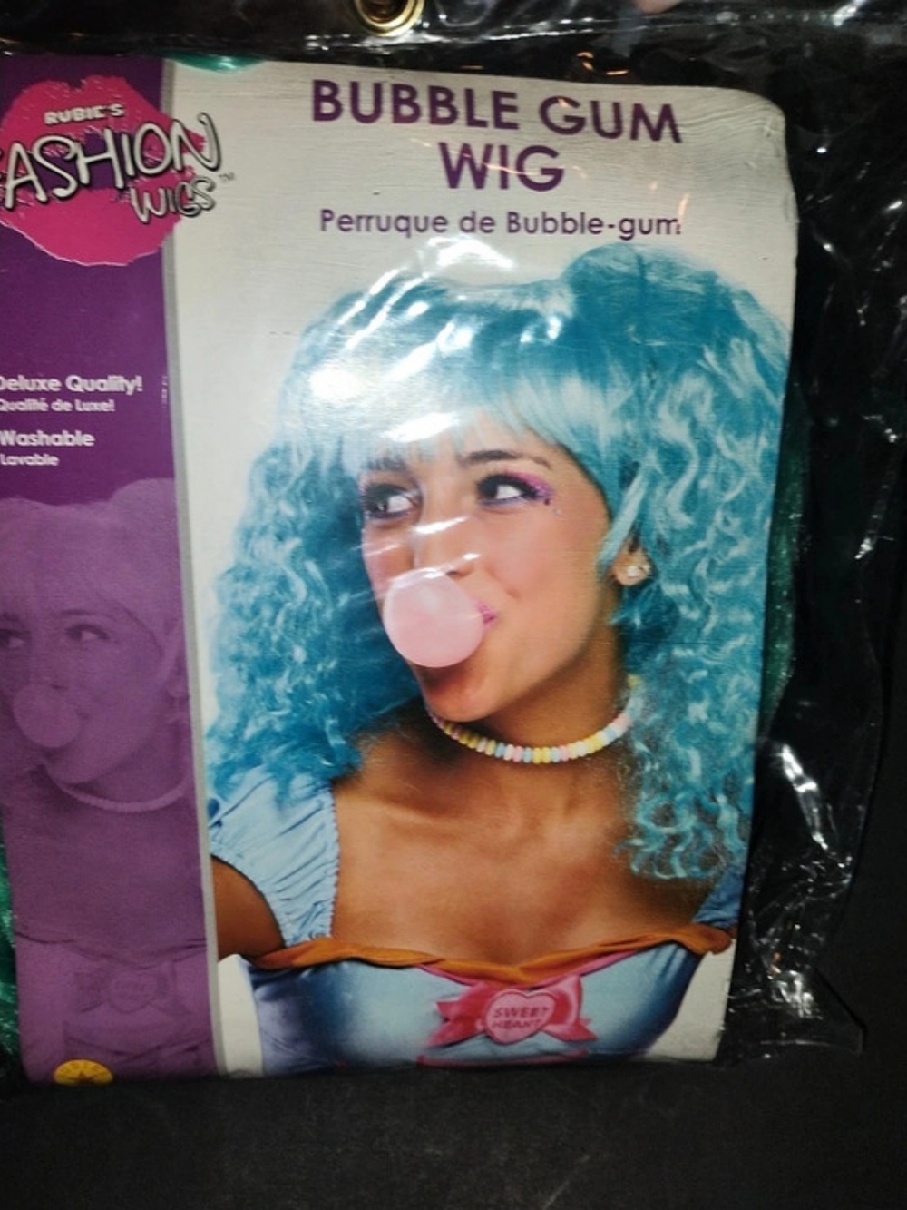 Rubie's Bubble Gum Wig Blue NWT